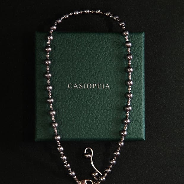 CASIOPEIA Ball Chain Necklace 인식표 원석목걸이