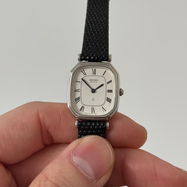 1980s Roman Silver Octagon Ladies Quartz