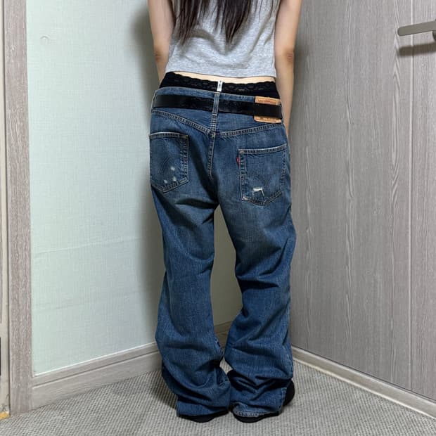 00s 리바이스 501 워싱 데님 34-35