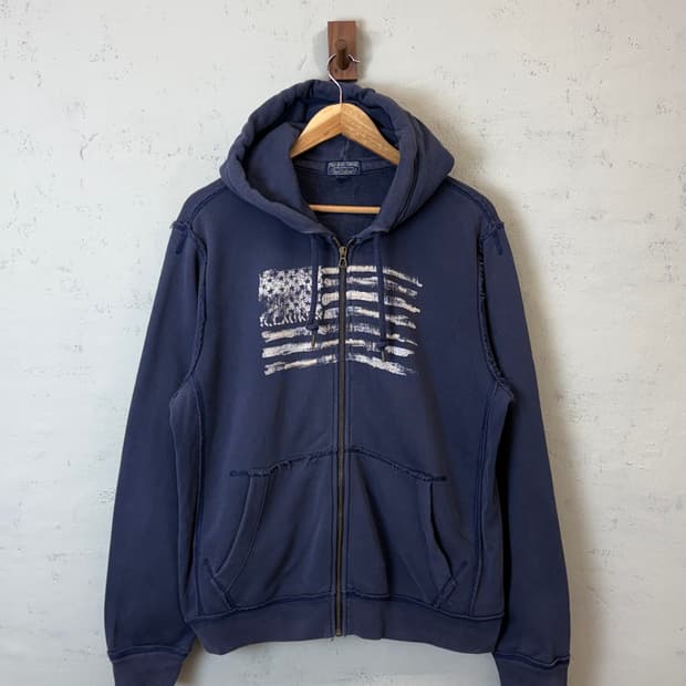 폴로랄프로렌 폴로진스 빈티지 디스트레드 성조기 후드집업