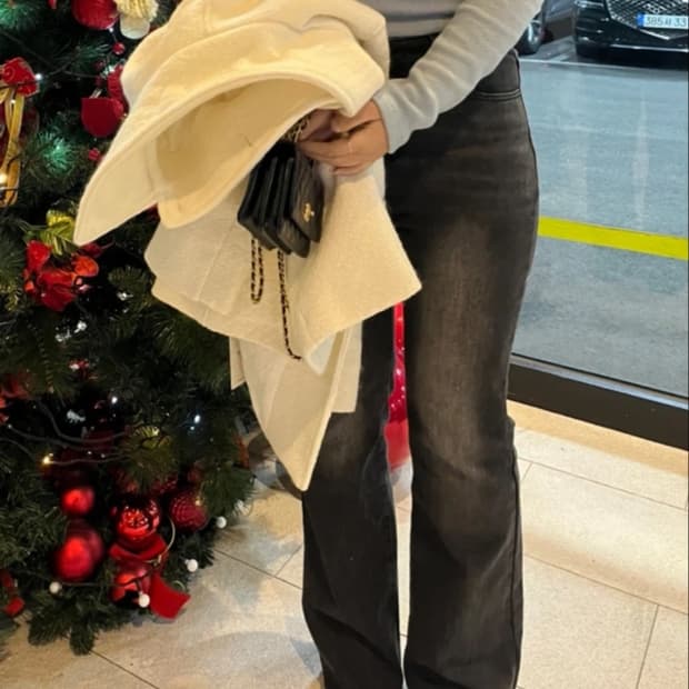 하티66 흑청 부츠컷 기모 데님팬츠