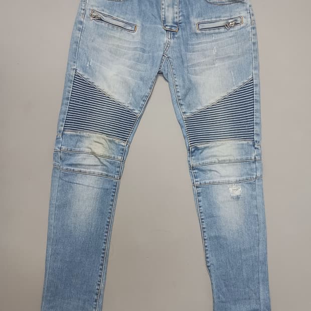 [31] 발망 연청 스크래치 바이커진 청바지