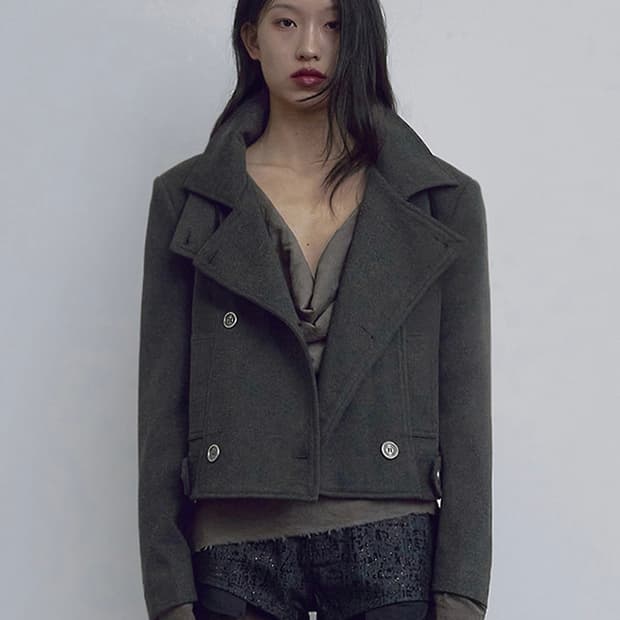 보헤미안 서울 BELTED HALF COAT, CHARCOAL