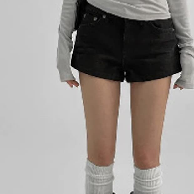 블랙업 팬츠 흑청 