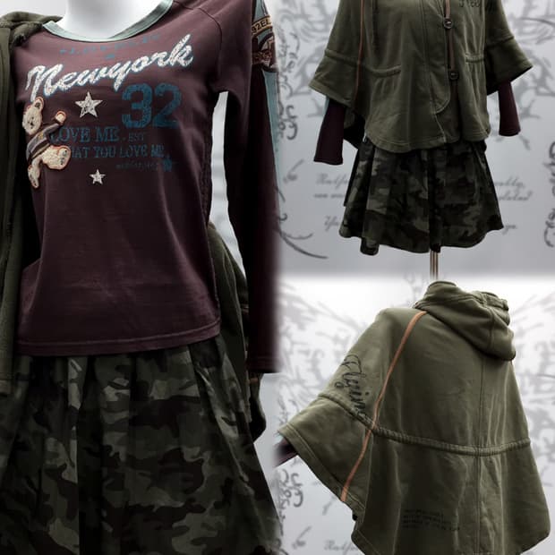 Avirex Khaki grunge set up (set 할인가)