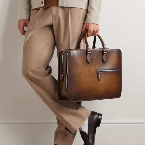 벨루티  네오 베네치아 가죽 크로스 브리프케이스