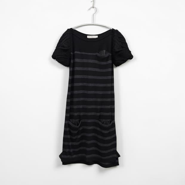 Sacai Luck striped knit puff dress