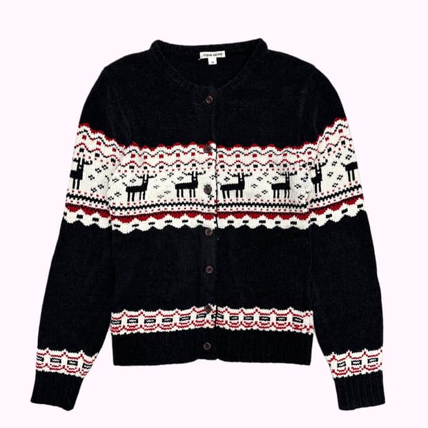 brushed black knit cardigan