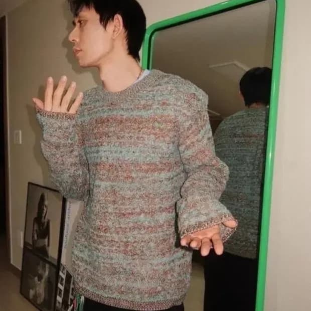 앤더슨벨 멀티멜란지 크루넥 스웨터