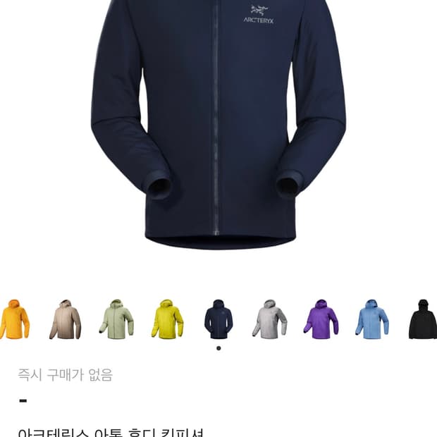 아크테릭스 아톰 후디 킹피셔 네이비