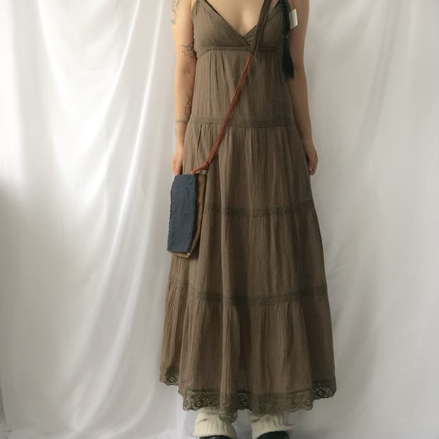 Crochet layer sleeveless onepiece