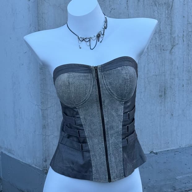 Stone Edge Zip Corset Top
