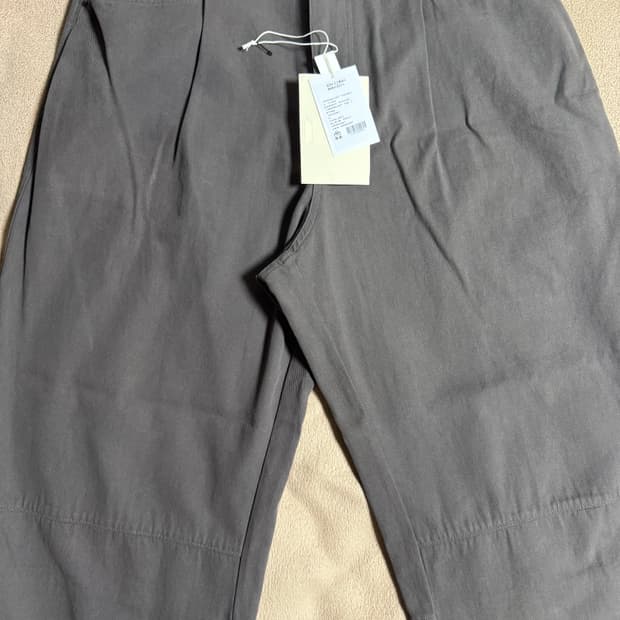 4) 폴리테루 원턱 고시마 팬츠 올리브그레이