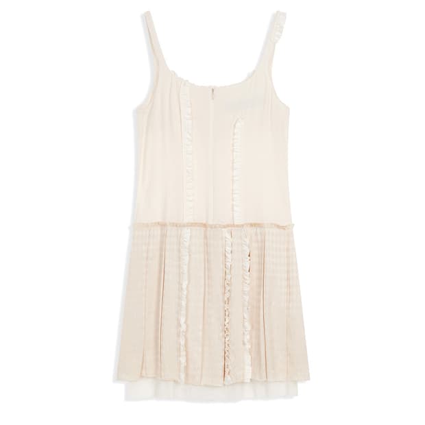 구합니다 오픈와이와이 FLAPPER PLEATS DRESS IVORY