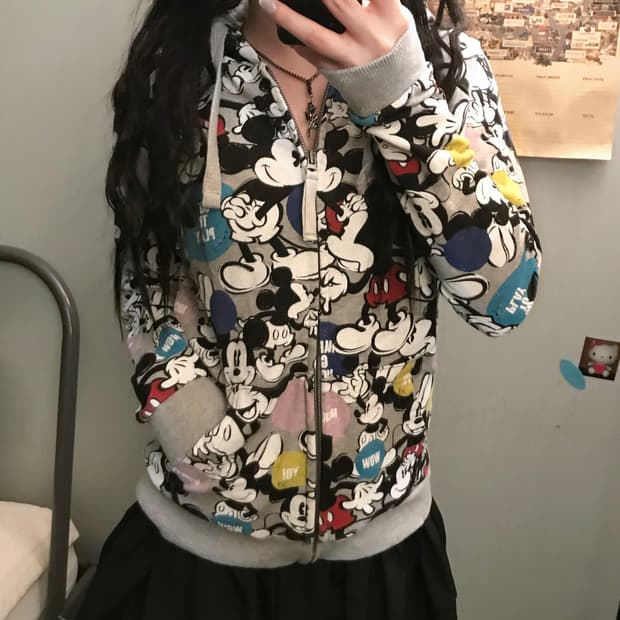 Disney 디즈니 키치 펑크 미키마우스 후드집업