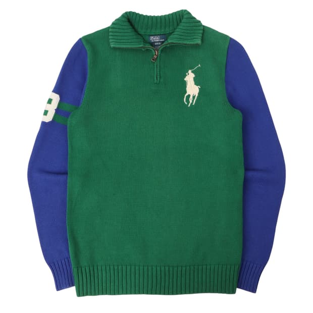 폴로 랄프로렌 그린 빅포니 하프집업 니트