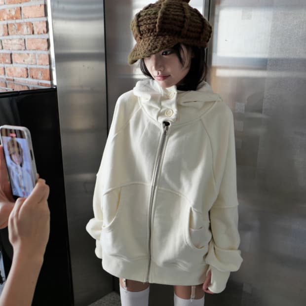 베이비랩 EGGSHELL HOODIE JK IN VANILLA