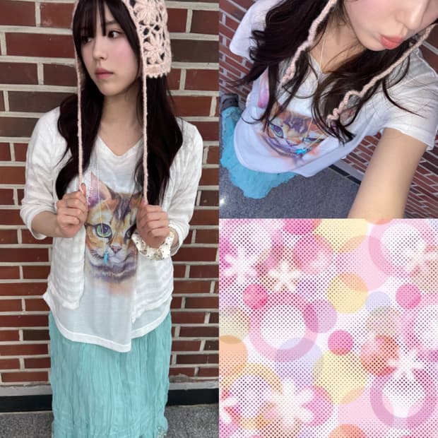 아깽이 파스텔 빈티지 코디세트 3pcs