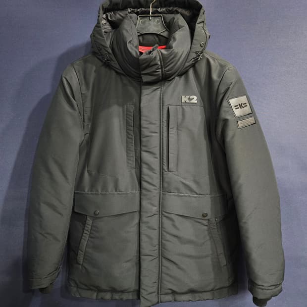 케이투 차콜컬러 남성 100 구스다운 패딩 