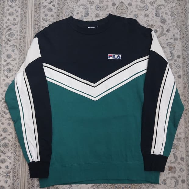 휠라 FILA 배색 맨투맨 티셔츠 F