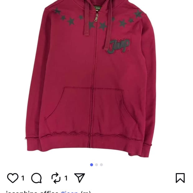 Jeep 지프 별 스타 레드 후드집업