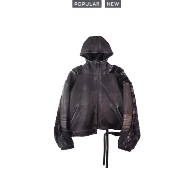 에이시넥틱스 SWAMP FAUX LEATHER JACKET WASHED