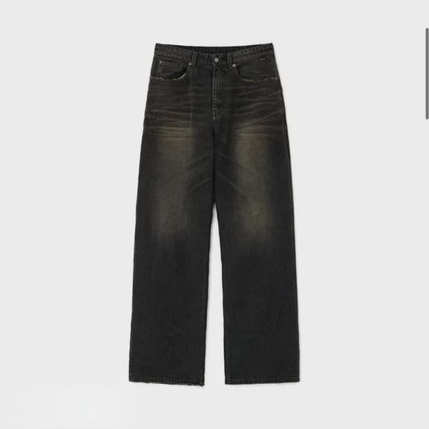 벨리에  미드 와이드 데님 팬츠 - 빈티지 블랙 30/30