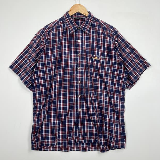 1990s Balenciaga 발렌시아가 체크 반팔 셔츠