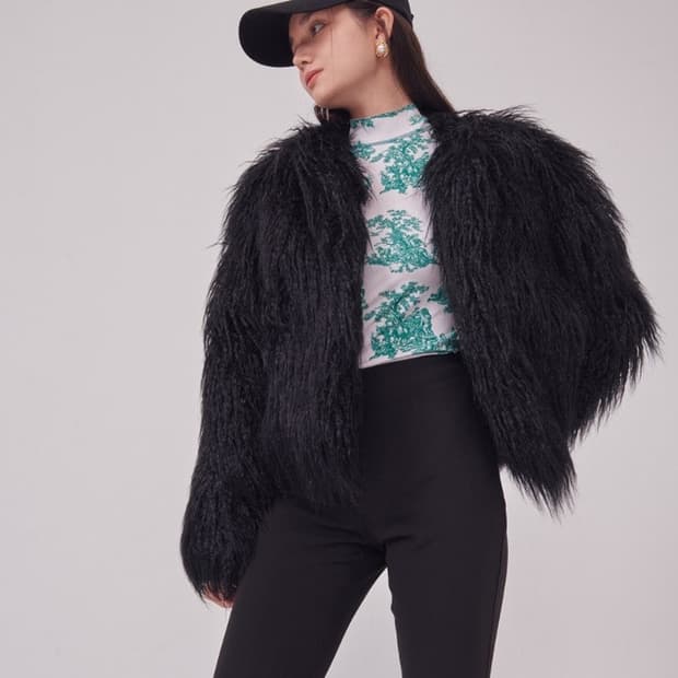 CENTAUR TANGLED ECO FUR JACKET [BLACK]