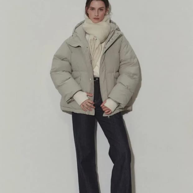 던스트 UNISEX 구스 다운 패딩 GRAY BEIGE