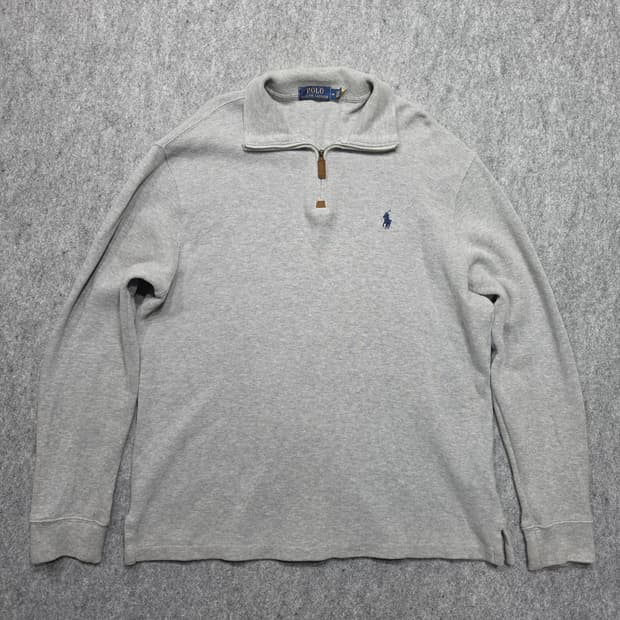 폴로 랄프로렌 코튼 반집업 하프집업 큐알택 그레이 M