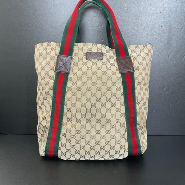 GUCCI 구찌 GG 쟈가드 브라운 삼선 토트백 카바스 숄더백189669