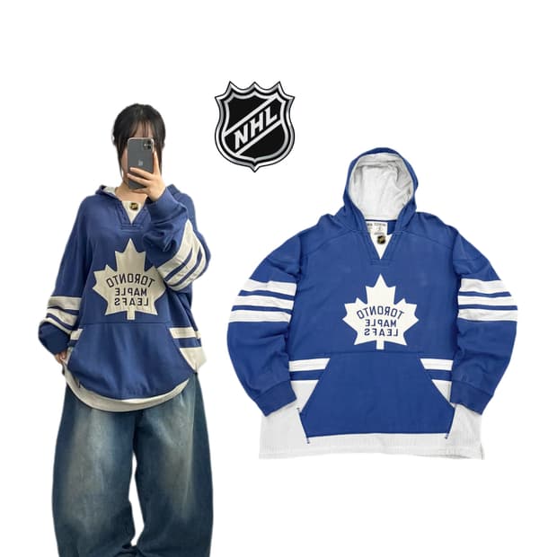 *저스틴비버착용* NHL 토론토 메이플 리프스 하키 후드