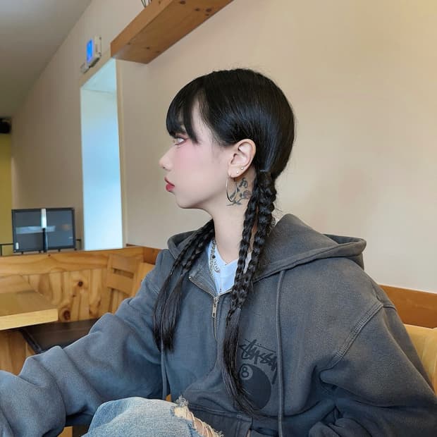 스투시 8볼 피그먼트 다이드 집 후드 블랙 s