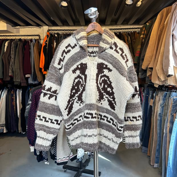 캐나다 헤비울 코위찬 스웨터