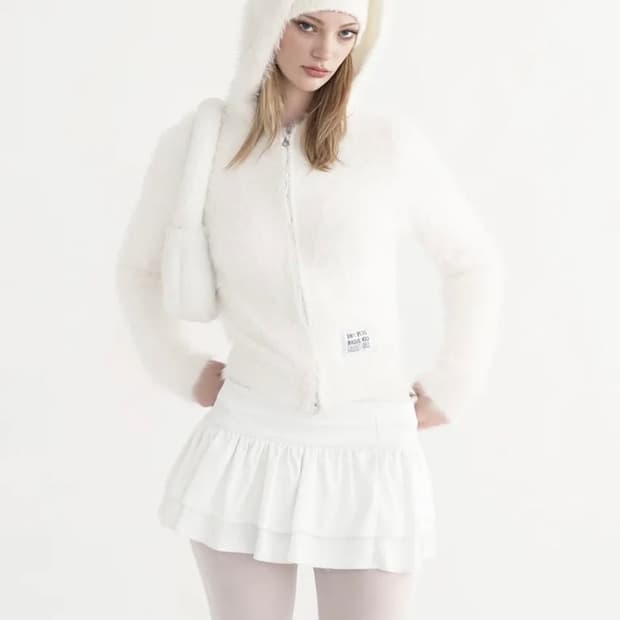 배드블러드) 모헤어 후드 집업