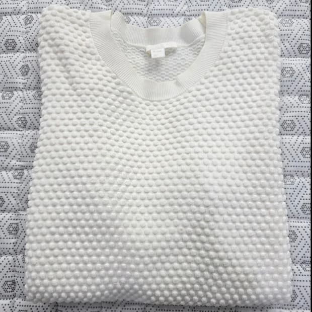 COS 코스 화이트 팝콘 니트 스웨터 ~55반