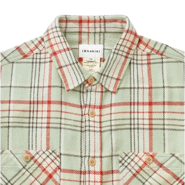 Khakis Brushed Plaid Shirt Pale Green