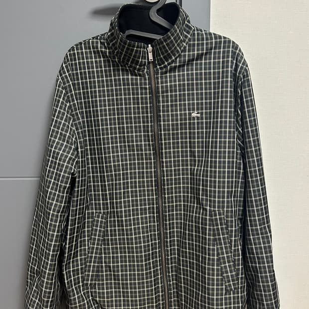 라코스테 리버시블 체크자켓 후리스