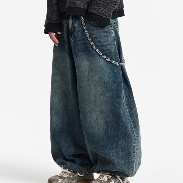 기철 벌룬핏 데님[S] (BROWN TIN WASHED)