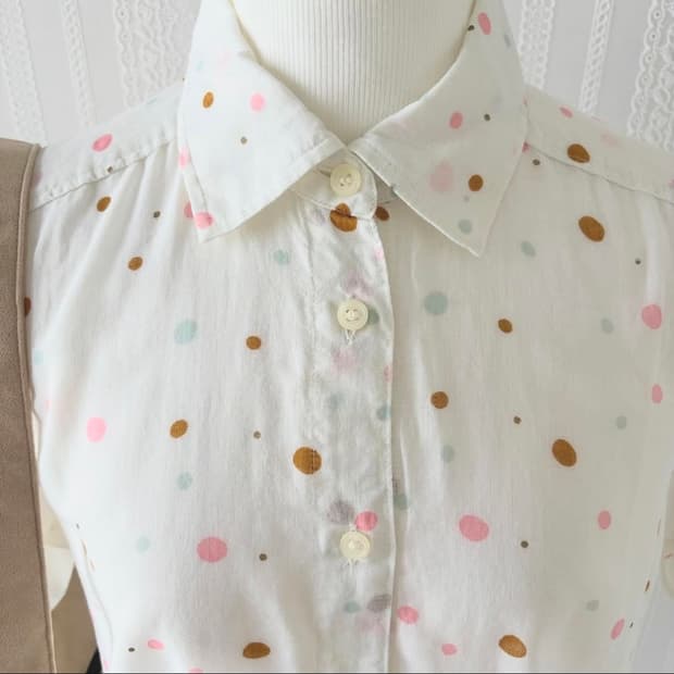 Olive des olive 올리브데올리브 도트 셔츠 모리 하구미