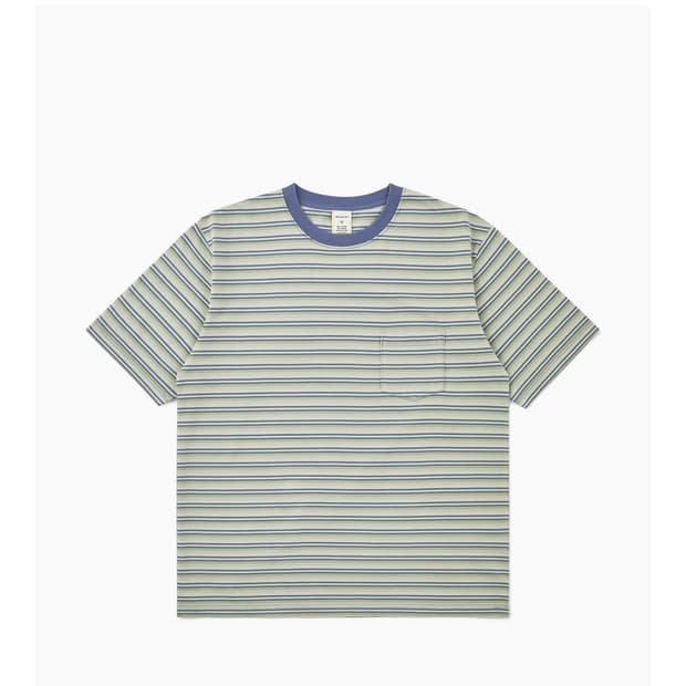 카키스 보더 s/s moss S 티셔츠