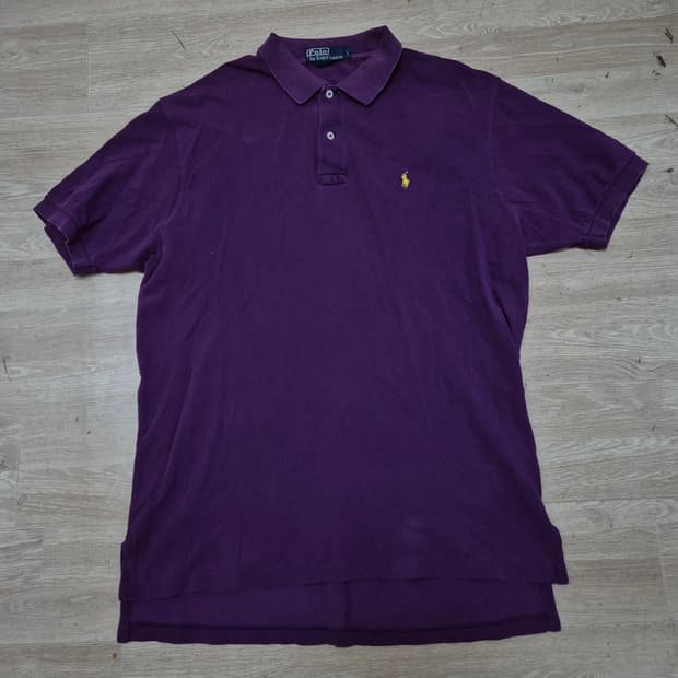 폴로 랄프로렌 퍼플 옐로우포니 PK 반팔 카라티 L(100)
