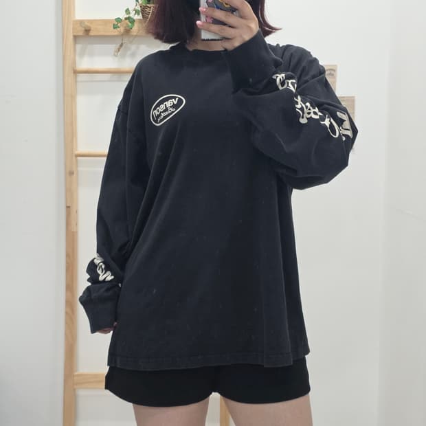 [프립]2XL/밴슨 레더 오발 로고 & 보스턴 백프린트 긴팔 티셔츠