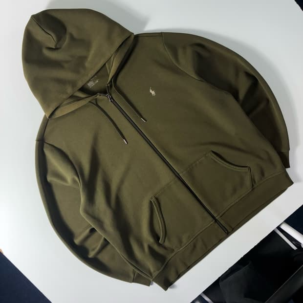 Polo  폴로 랄프로렌 자수 카키 후드집업 