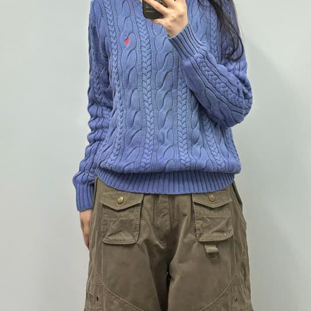 폴로 랄프로렌 신형 블루 꽈배기 니트