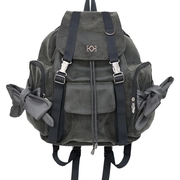 시월107 보우 백팩 누벅 차콜