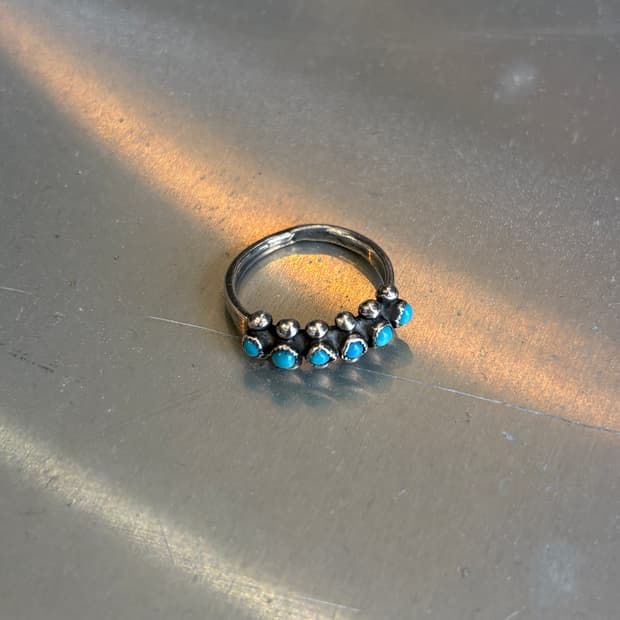 Navajo Zuni 6 turquoise silver ring