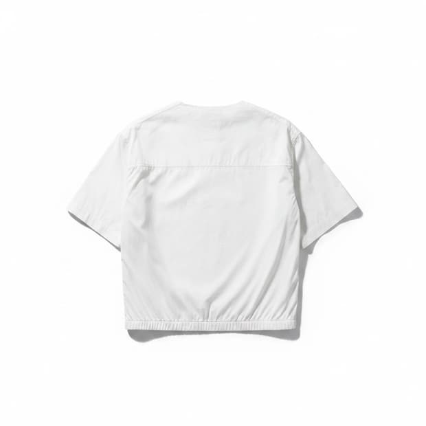 SYSTEM 화이트 숏 슬리브 블라우스 