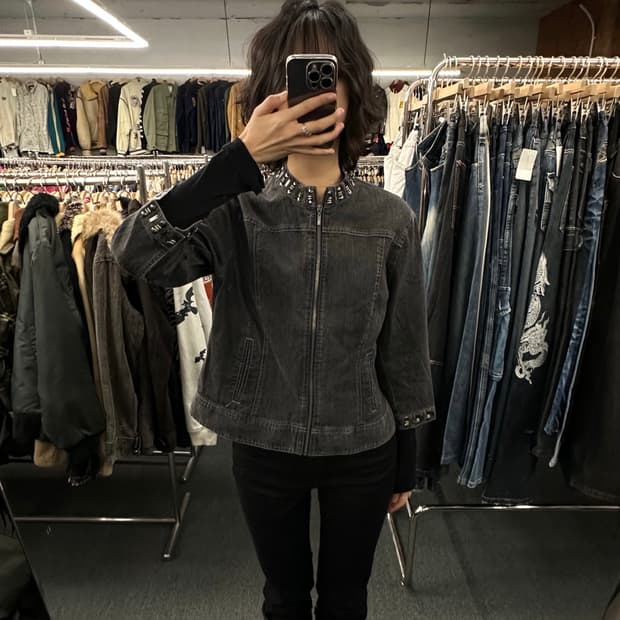 16)Ruby Rd. 빈티지 흑청 데님자켓